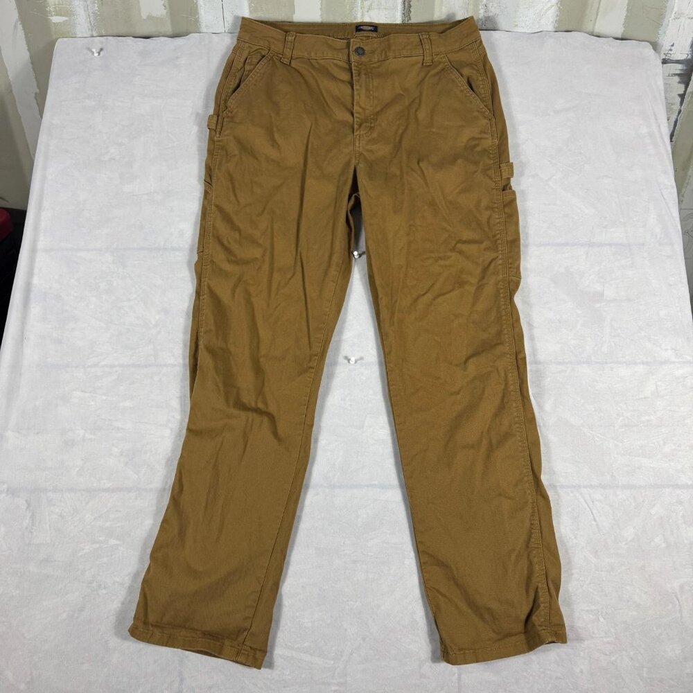 Dickies Mens Carpenter Pants Brown Flat Front Utility Pockets‎ Workwear Size 30R